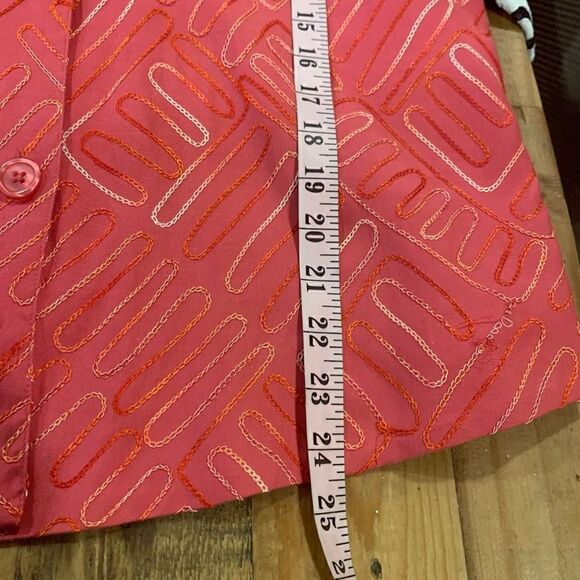 Patchington Vintage 80s 90s Embroidered Silk Blend  Melon‎ Blazer Wmn Medium EUC - Picture 13 of 13